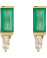 Bony Levy - El Mar Stud Emerald & Diamond Earrings - Lyst