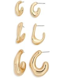 Tasha - Set Of 3 Twirl Hoop Earrings - Lyst