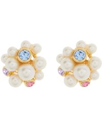 Kate Spade - Imitation Pearl & Crystal Cluster Stud Earrings - Lyst