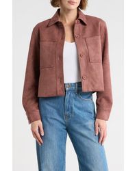 Tahari - Crop Faux Suede Jacket - Lyst