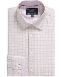 Report Collection - Plaid Stretch Slim Fit Dress Shirt - Lyst