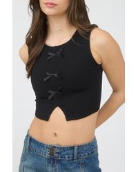 Blu Pepper - Bow Embellished Ribbed Crop Tank - Lyst