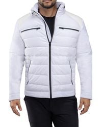 Xray Jeans - Faux Leather Trim Puffer Jacket - Lyst