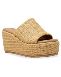 In Touch Footwear - Evani Raffia Wedge Platform Sandal - Lyst