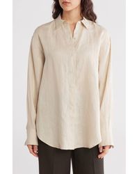 Theory - Relaxed Fit Linen Button-Up Shirt - Lyst
