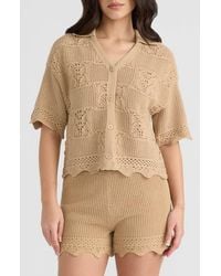 NVLT - Open Stitch Button-Up Shirt - Lyst