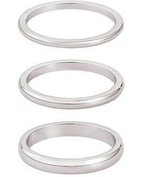 Adornia - Set Of 3 Stackable Band Rings - Lyst