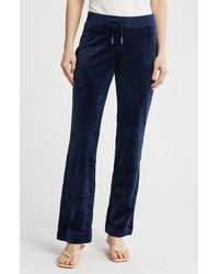 Juicy Couture - Velour Wide Leg Track Pants - Lyst