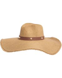 Steve Madden - Boho Glam Studded Straw Hat - Lyst