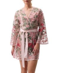 Rya Collection - Embroidered Tie Waist Cover-Up Robe - Lyst