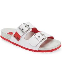 Love Moschino - Double Buckle Strap Leather Sandal - Lyst
