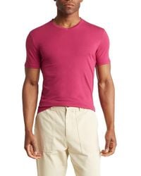 T.R. Premium - Solid V-Neck T-Shirt - Lyst