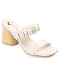 Journee Collection - Open Square-Toe Block Heel - Lyst