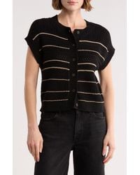 Blu Pepper - Stripe Knit Button Front Top - Lyst