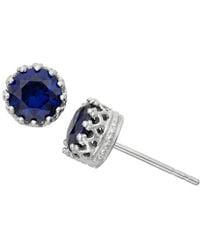 FZN - Sterling Crown Stone Stud Earrings - Lyst