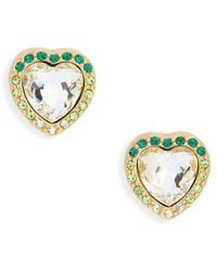 Kurt Geiger - Pavé Crystal Heart Stud Earrings - Lyst