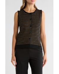 Bobeau - Stripe Button-Up Sweater Vest - Lyst