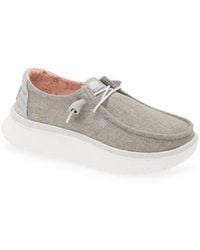 HEYDUDE - Wendy Peak Chambray Slip-On Moc Toe Shoe - Lyst