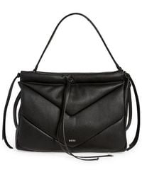 BOSS - Katlin Small Quilted Faux Leather Tote - Lyst