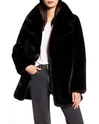 7 for all mankind red faux fur coat