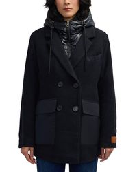 Scotch & Soda - Nissa Water Repellent Peacoat With Removable Bib - Lyst