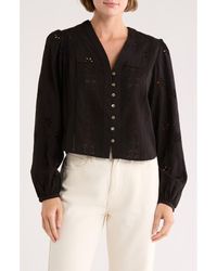 INDUSTRY REPUBLIC CLOTHING - Button Front Eyelet Shirt - Lyst