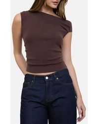Blu Pepper - Asymmetrical Rib Top - Lyst