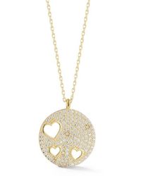 Sphera Milano - Pavé Cubic Zirconia Heart Pendant Necklace - Lyst