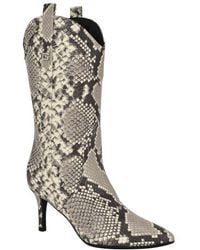 Guess - Wurlie Snakeskin Embossed Western Boot - Lyst