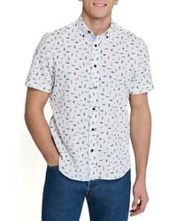 Con.struct - Sailboat Print Short Sleeve Seersucker Button-Up Shirt - Lyst