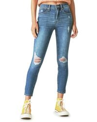 Lucky Brand - Bridgette Distressed High Waist Ankle Crop Skinny Jeans - Lyst