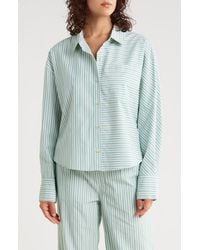 Scotch & Soda - Mixed Stripe Crop Button-Up Shirt - Lyst