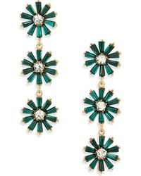 Cara - Crystal Flower Linear Drop Earrings - Lyst