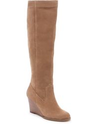 Sole Society Prony Knee High Wedge Boot - Brown