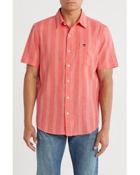 Quiksilver - Caroll Short Sleeve Linen & Cotton Blend Button-Up Shirt - Lyst