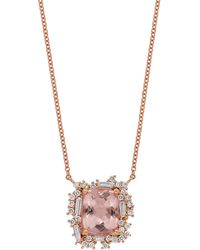 Bony Levy - Iris Morganite & Diamond Pendant Necklace - Lyst
