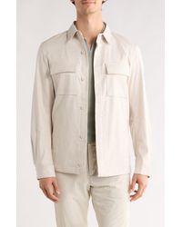 Bugatchi - Linen & Cotton Button-Up Shirt Jacket - Lyst