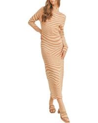 Lush - Stripe Long Sleeve Knit Maxi Dress - Lyst