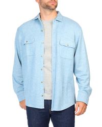 Tailorbyrd - Melange Rayon Button-Front Shirt - Lyst