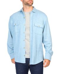 Tailorbyrd - Melange Rayon Button-Front Shirt - Lyst