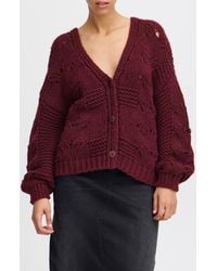 Ichi - V-Neck Cardigan - Lyst