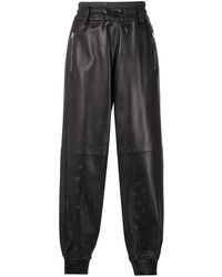 Tom Ford Lambskin Leather Track Trousers - Black