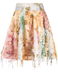 Zimmermann Tempo Mixed-print A-line Skirt - Multicolour