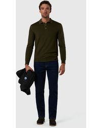 North Sails - Verwaschener Polo-Pullover Aus Merinowolle - Lyst