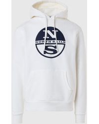 North Sails - Sweat-shirt à capuche avec maxi logo imprimé - Lyst