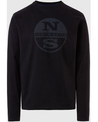 North Sails - T-Shirt À Manches Longues Avec Impression À Logo - Lyst