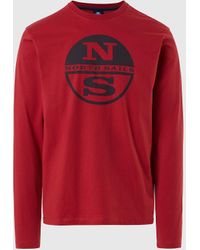 North Sails - Langarm-T-Shirt Mit Logo-Druck - Lyst