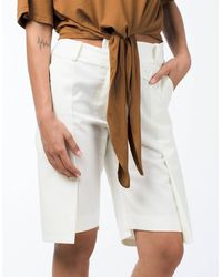 BLIKVANGER - Asymmetrical Milky White Shorts - Lyst