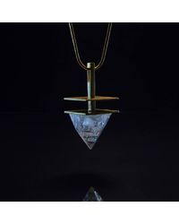 OM D'EON Intuition Necklace // Apophyllite Pyramid Crystal - Blue