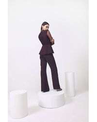 MANNATT GUPTA - Ruched Jumpsuit With Detachable Peplum In Wine - Lyst